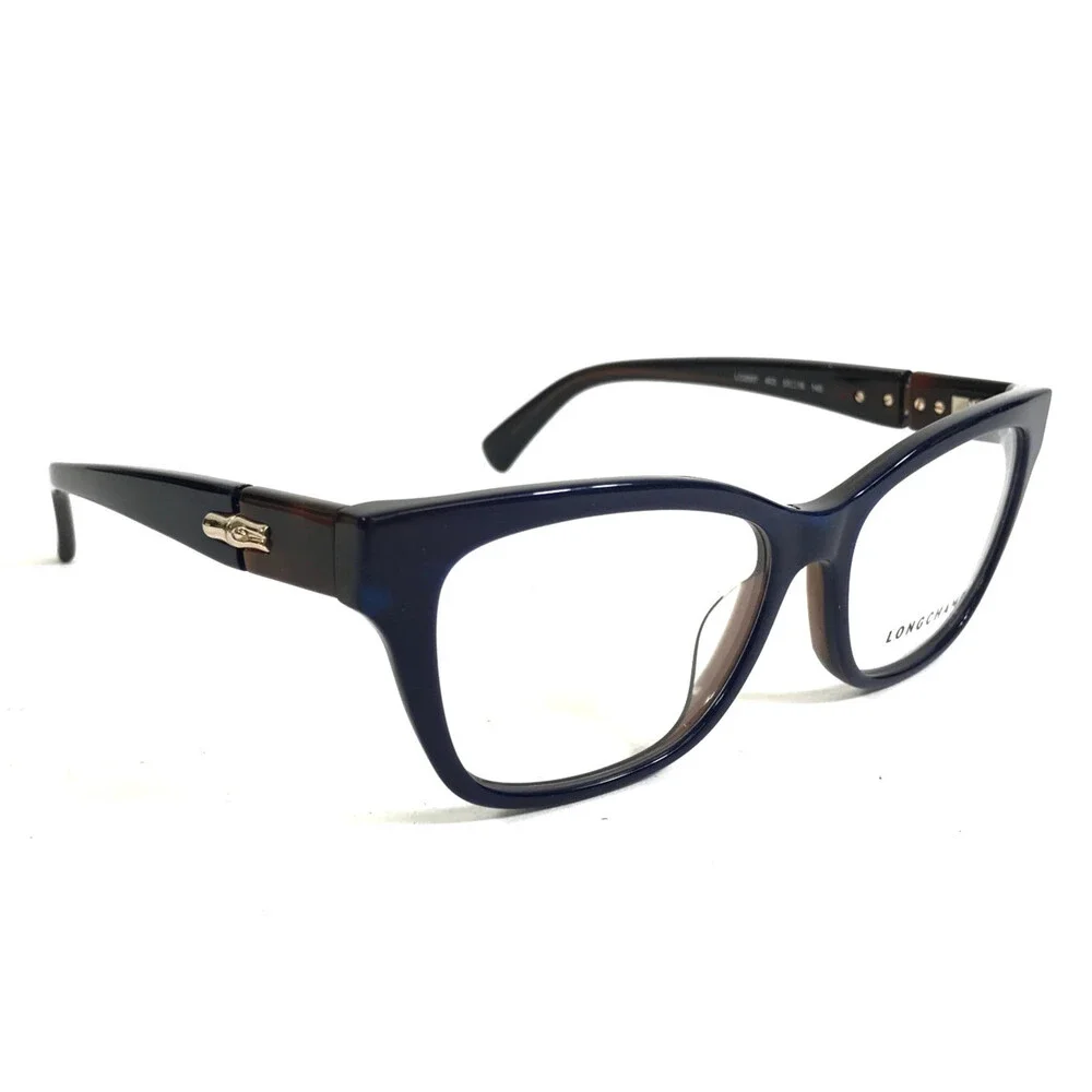 Longchamp Eyeglasses Frames LO2697 403 Blue Brown Tortoise Cat Eye 53-16-140
